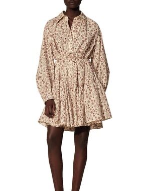 Sandro Sun Print Dress with Removable Tie
